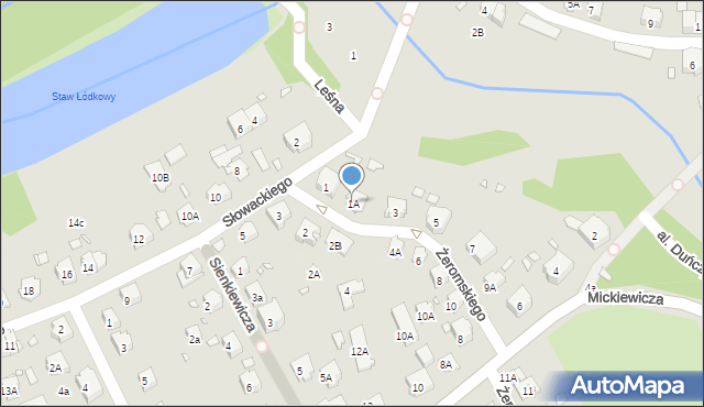 Nysa, Żeromskiego Stefana, 1A, mapa Nysy