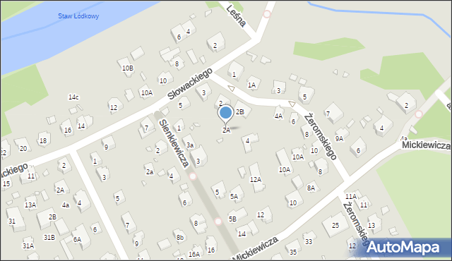 Nysa, Żeromskiego Stefana, 2A, mapa Nysy