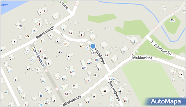 Nysa, Żeromskiego Stefana, 8, mapa Nysy