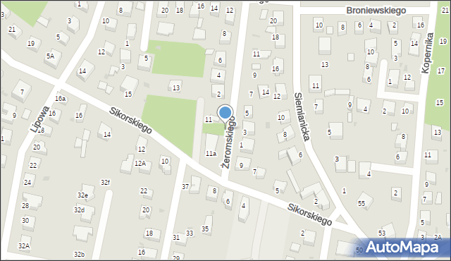Oborniki Śląskie, Żeromskiego Stefana, 2a, mapa Oborniki Śląskie