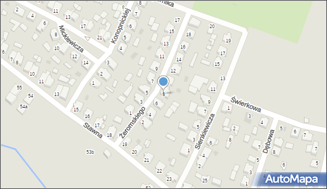 Obrzycko, Żeromskiego Stefana, 8, mapa Obrzycko