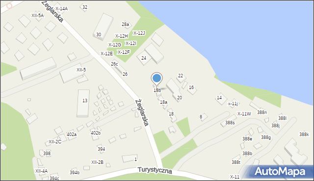 Okuninka, Żeglarska, 18b, mapa Okuninka