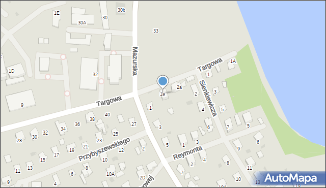 Olecko, Żeromskiego Stefana, 1a, mapa Olecko