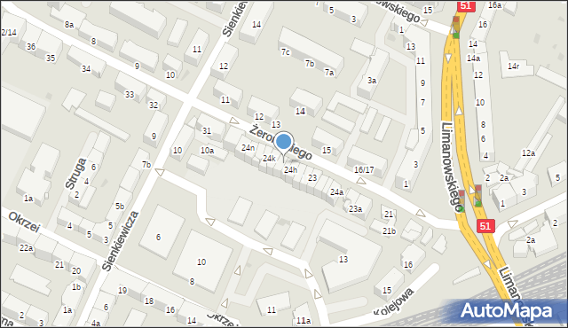 Olsztyn, Żeromskiego Stefana, 24i, mapa Olsztyna