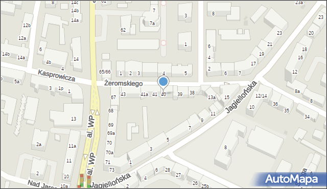 Olsztyn, Żeromskiego Stefana, 40, mapa Olsztyna