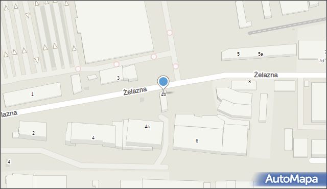 Olsztyn, Żelazna, 4b, mapa Olsztyna