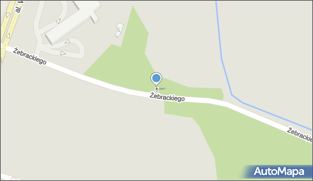Olsztyn, Żebrackiego Antoniego, prof., 5, mapa Olsztyna