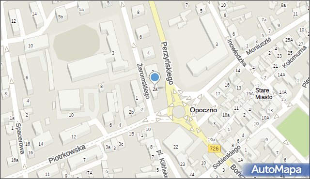 Opoczno, Żeromskiego Stefana, 2a, mapa Opoczno