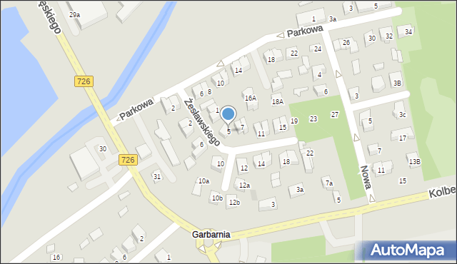 Opoczno, Żesławskiego, mjr., 5, mapa Opoczno