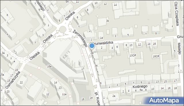 Opole, Żeromskiego Stefana, 2a, mapa Opola