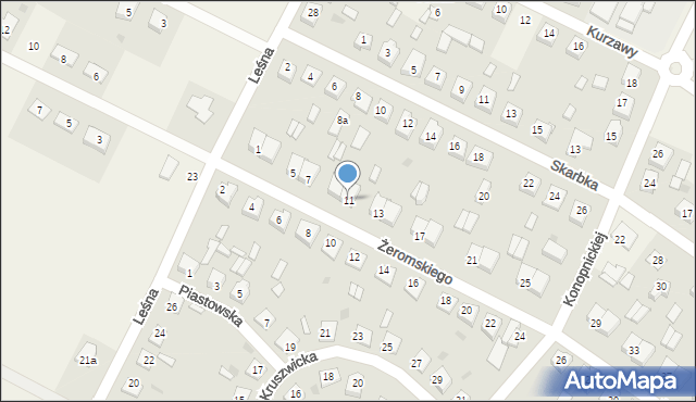 Osięciny, Żeromskiego Stefana, 11, mapa Osięciny