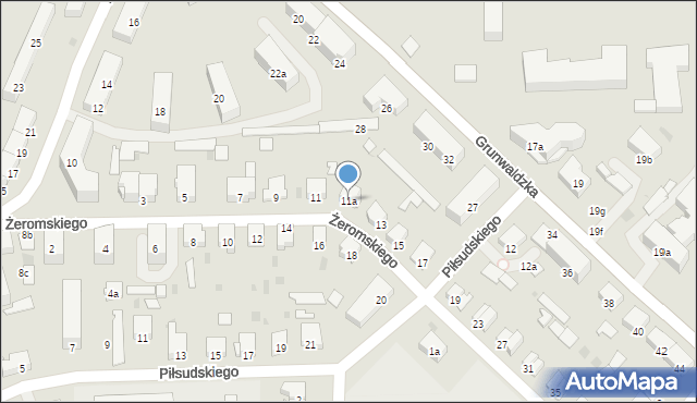 Ostróda, Żeromskiego Stefana, 11a, mapa Ostróda
