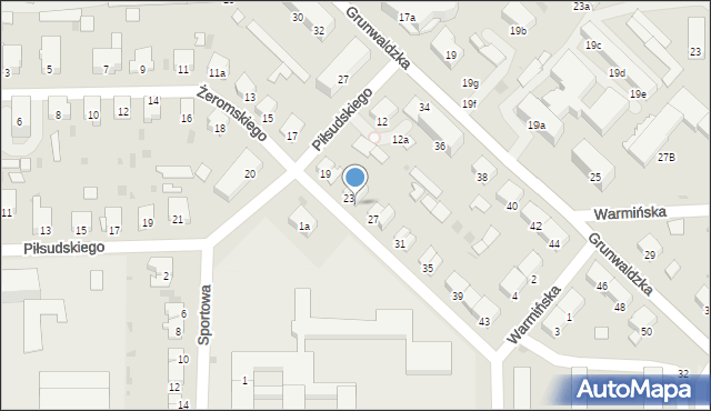 Ostróda, Żeromskiego Stefana, 25, mapa Ostróda