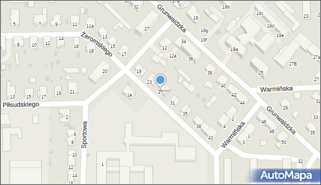 Ostróda, Żeromskiego Stefana, 27, mapa Ostróda