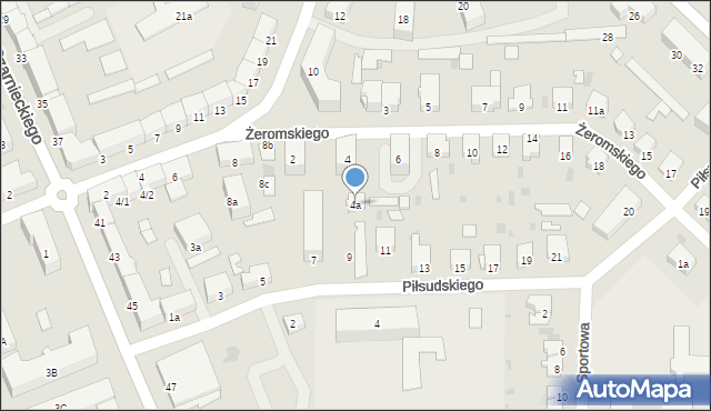 Ostróda, Żeromskiego Stefana, 4a, mapa Ostróda