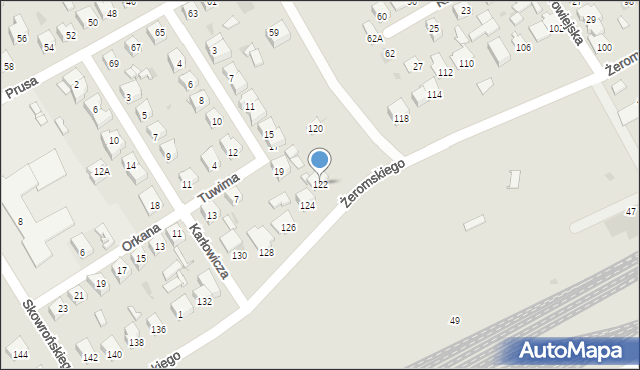Ostrołęka, Żeromskiego Stefana, 122, mapa Ostrołęka