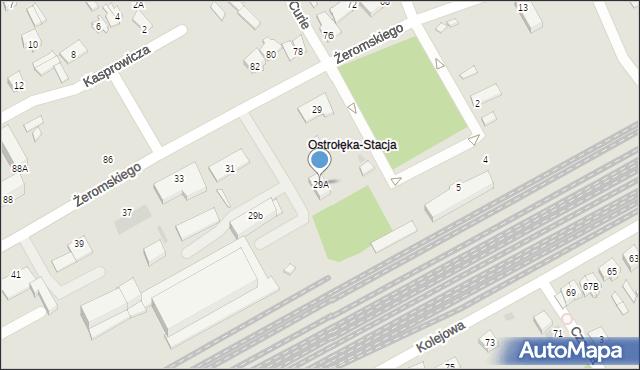 Ostrołęka, Żeromskiego Stefana, 29A, mapa Ostrołęka