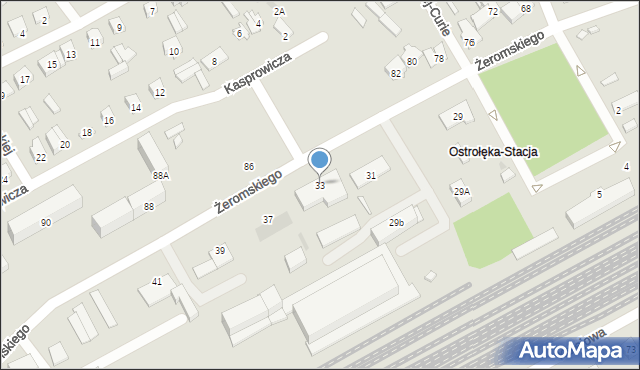 Ostrołęka, Żeromskiego Stefana, 33, mapa Ostrołęka