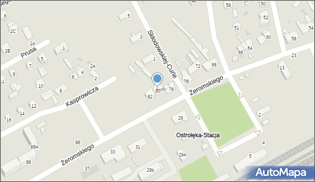 Ostrołęka, Żeromskiego Stefana, 80, mapa Ostrołęka