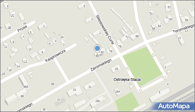 Ostrołęka, Żeromskiego Stefana, 82, mapa Ostrołęka