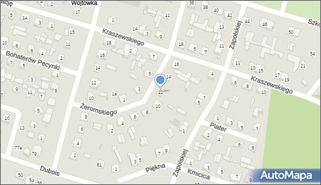 Ostrów Mazowiecka, Żeromskiego Stefana, 12, mapa Ostrów Mazowiecka
