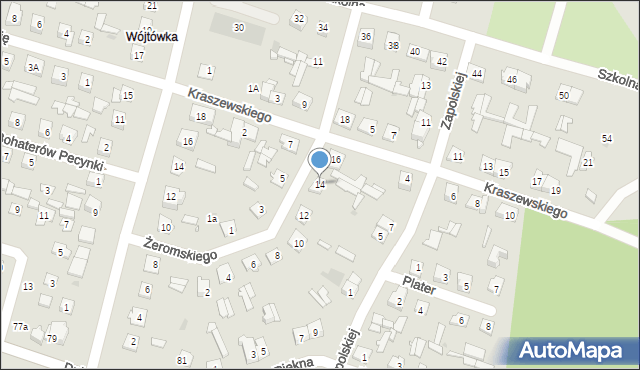 Ostrów Mazowiecka, Żeromskiego Stefana, 14, mapa Ostrów Mazowiecka