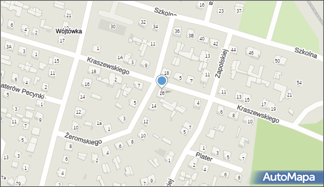 Ostrów Mazowiecka, Żeromskiego Stefana, 16, mapa Ostrów Mazowiecka