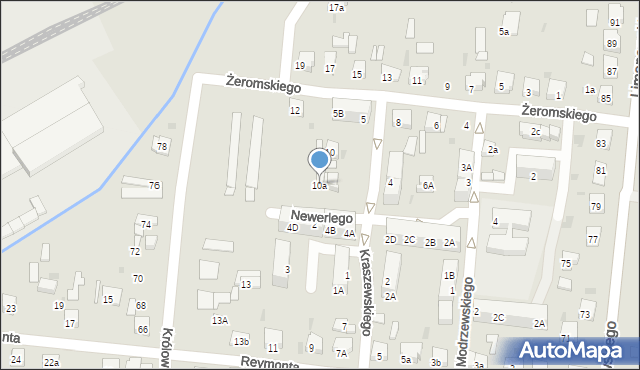 Ostrów Wielkopolski, Żeromskiego Stefana, 10a, mapa Ostrów Wielkopolski