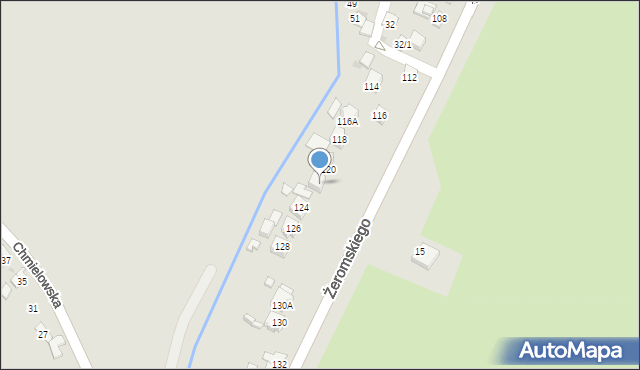 Ostrowiec Świętokrzyski, Żeromskiego Stefana, 122, mapa Ostrowiec Świętokrzyski