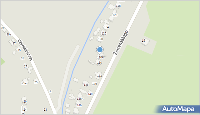 Ostrowiec Świętokrzyski, Żeromskiego Stefana, 130A, mapa Ostrowiec Świętokrzyski