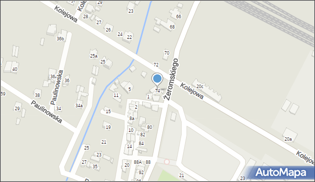 Ostrowiec Świętokrzyski, Żeromskiego Stefana, 74, mapa Ostrowiec Świętokrzyski