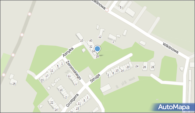 Oświęcim, Żeromskiego Stefana, 14, mapa Oświęcimia
