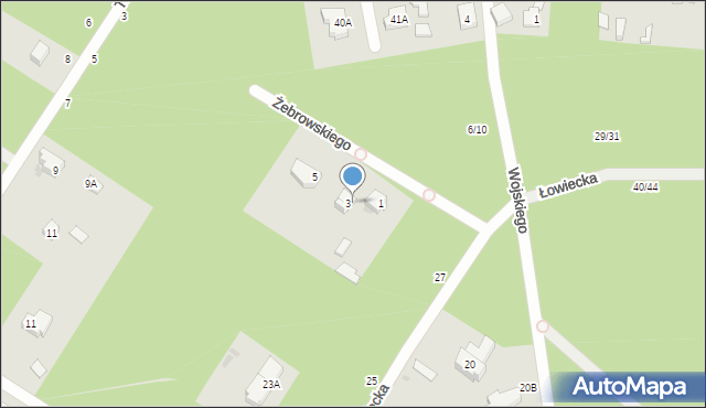 Otwock, Żebrowskiego Stanisława, ks., 3, mapa Otwock