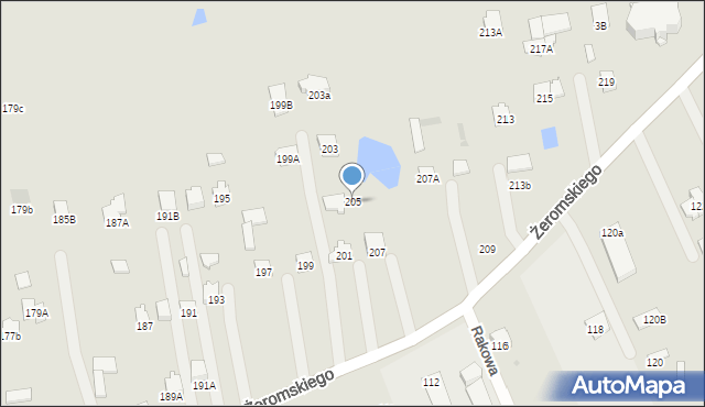 Otwock, Żeromskiego Stefana, 205, mapa Otwock