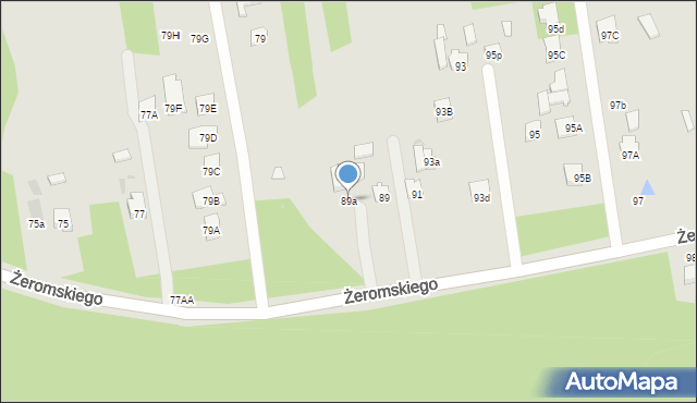 Otwock, Żeromskiego Stefana, 89a, mapa Otwock