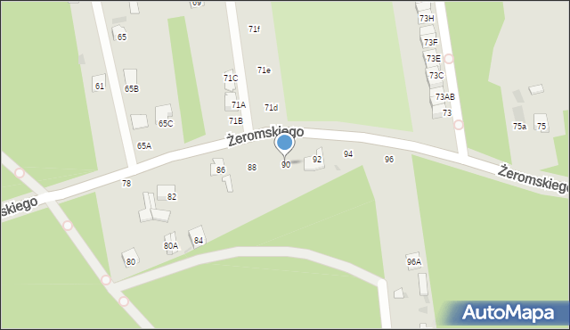 Otwock, Żeromskiego Stefana, 90, mapa Otwock