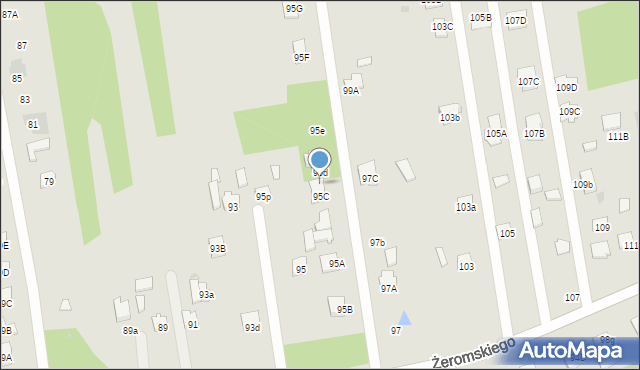 Otwock, Żeromskiego Stefana, 95ca, mapa Otwock