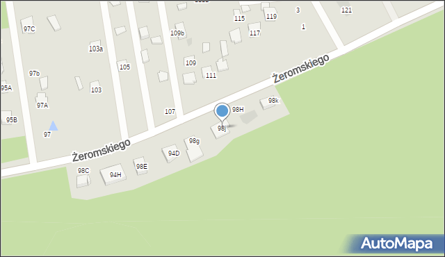Otwock, Żeromskiego Stefana, 98j, mapa Otwock