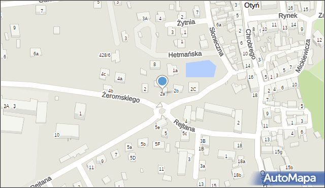 Otyń, Żeromskiego Stefana, 2a, mapa Otyń