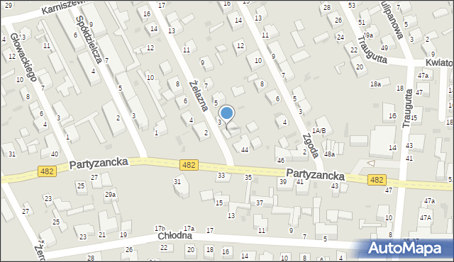 Pabianice, Żelazna, 3a, mapa Pabianic