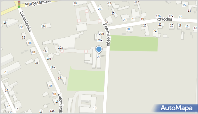 Pabianice, Żeromskiego Stefana, 20, mapa Pabianic