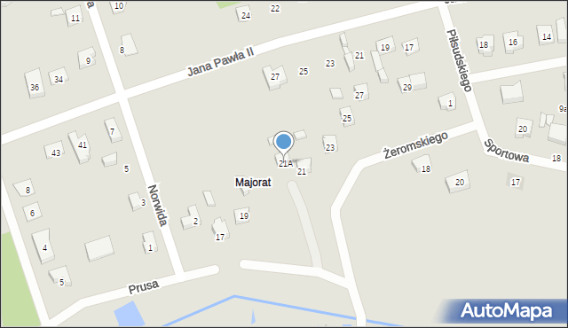 Pajęczno, Żeromskiego Stefana, 21A, mapa Pajęczno