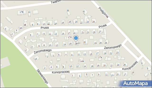 Pelplin, Żeromskiego Stefana, 18, mapa Pelplin