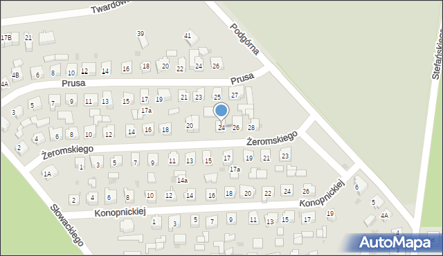 Pelplin, Żeromskiego Stefana, 24, mapa Pelplin