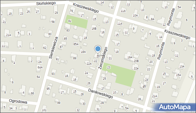 Piastów, Żeromskiego Stefana, 20, mapa Piastów