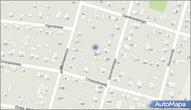 Piastów, Żeromskiego Stefana, 38, mapa Piastów