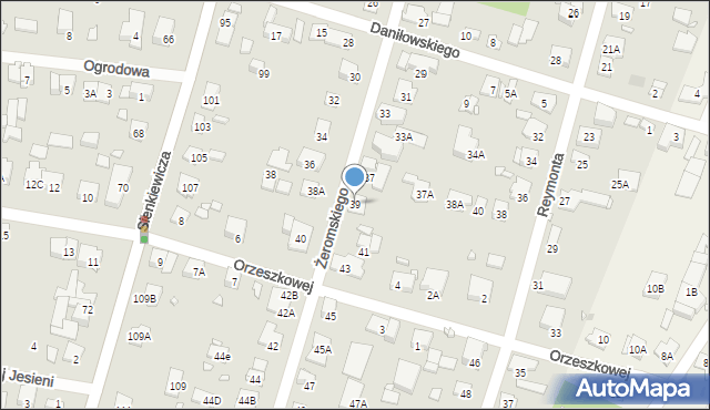 Piastów, Żeromskiego Stefana, 39, mapa Piastów