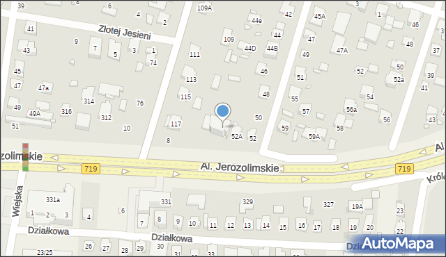 Piastów, Żeromskiego Stefana, 52b, mapa Piastów