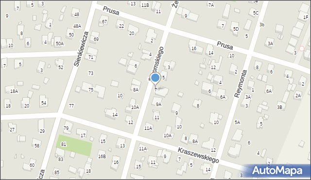 Piastów, Żeromskiego Stefana, 7, mapa Piastów