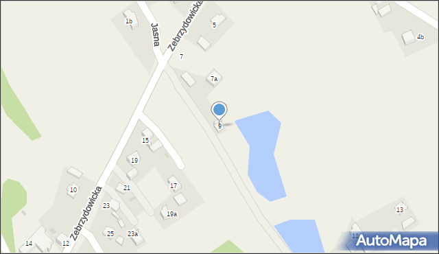 Pielgrzymowice, Zebrzydowicka, 9, mapa Pielgrzymowice